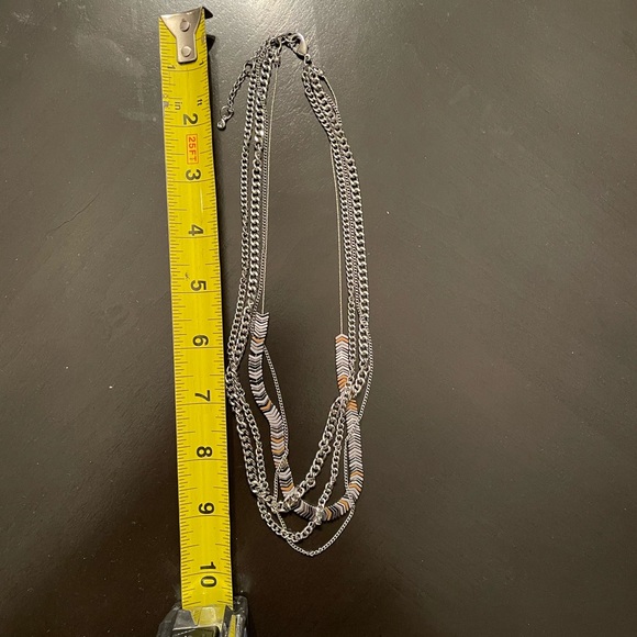 Express Gold and Silver Chevron Layered Necklace - Picture 2 of 3